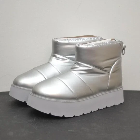 Portland Boot Company Women's Puffer Bootie - Silver - Picture 1 of 8